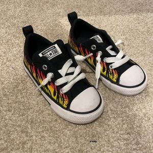 All Star Converse black with flames
